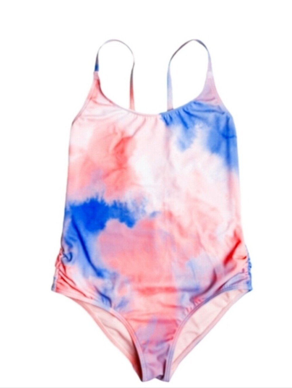 Roxy Girl Malibu Story One Piece Coral and Blue Tie-Dye One-Piece Swimsuit
